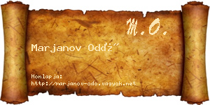 Marjanov Odó névjegykártya
